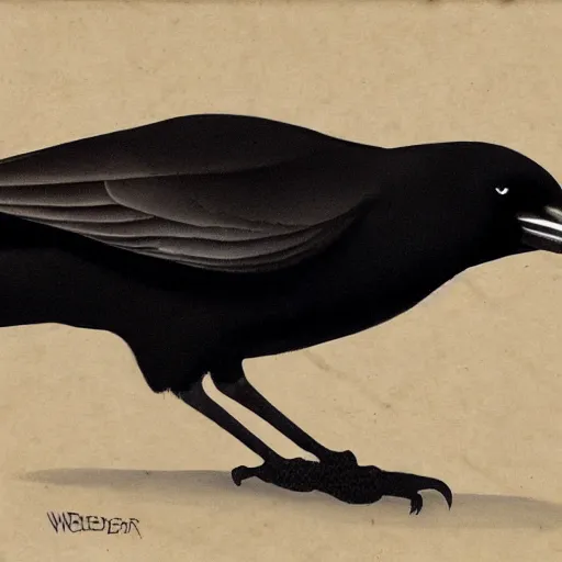 Prompt: a crow painted by Sam Weber