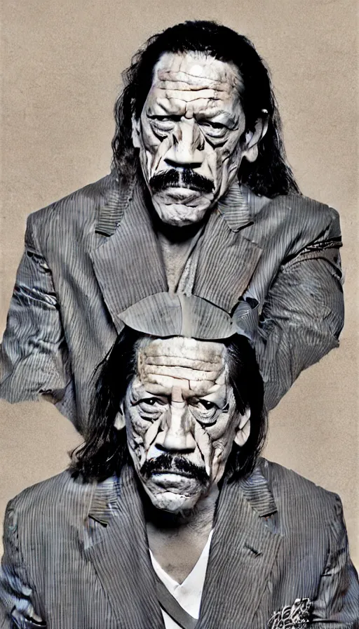 Image similar to danny trejo in a leisure suit. portrait by jean giraud and anton otto fischer