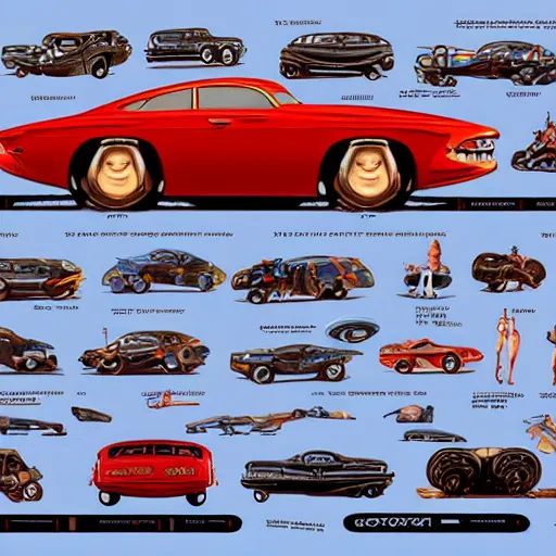Image similar to Disney's Cars anatomical study