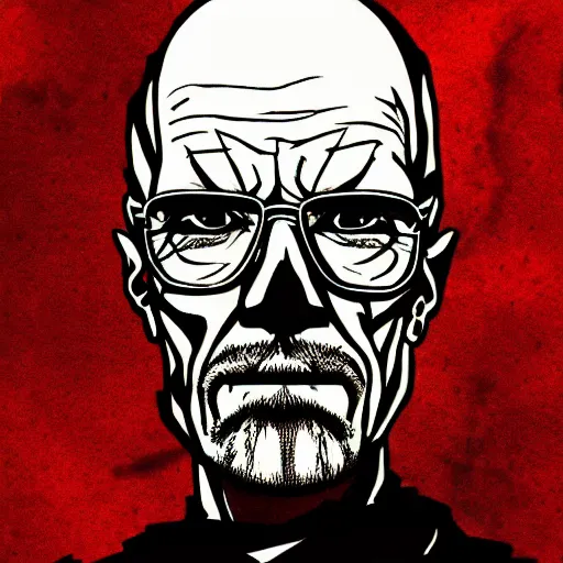 Image similar to portrait of walter white skull, anime fantasy illustration by tomoyuki yamasaki, kyoto studio, madhouse, ufotable, comixwave films, trending on artstation