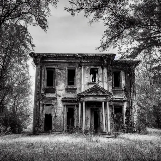 Prompt: an old abandoned mansion