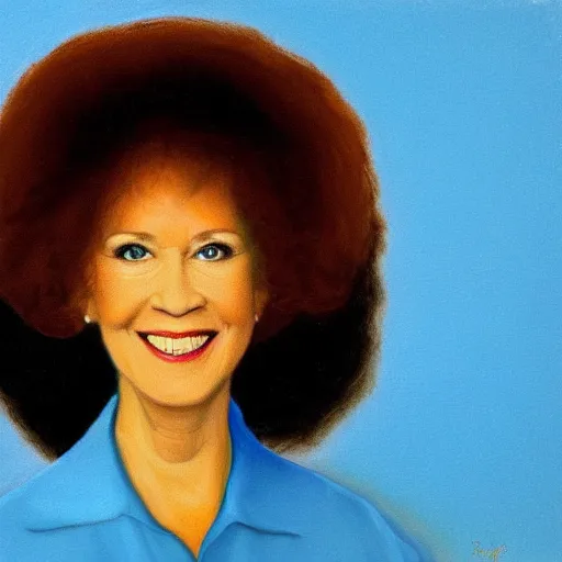 Prompt: portrait of your mother by bob ross