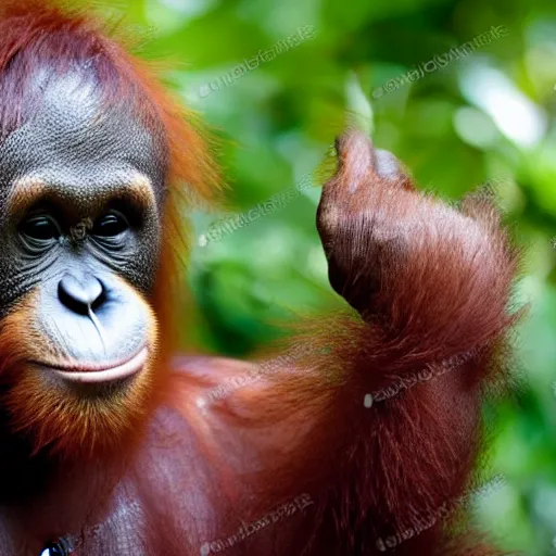 Prompt: a cute orangutan