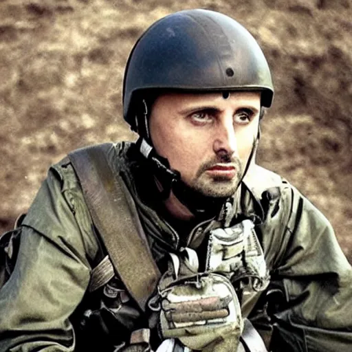 Image similar to Matt Bellamy starring in saving private Ryan