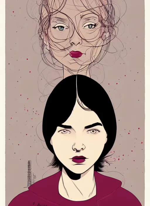 Image similar to a portrait of a pretty young lady by asaf hanuka