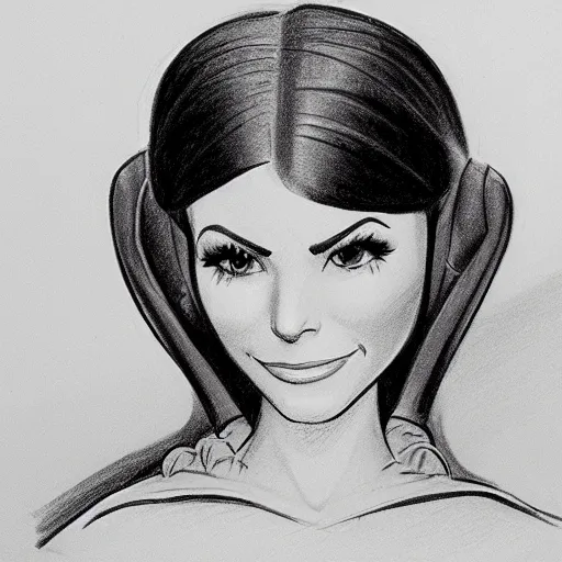 Prompt: milt kahl pencil sketch of victoria justice as princess leia