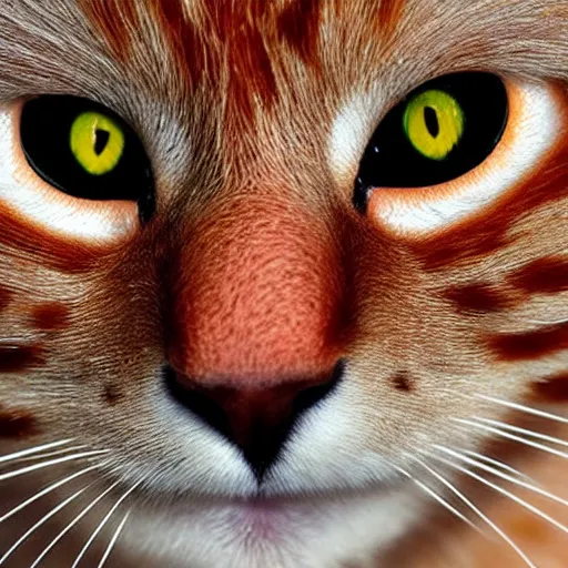 Prompt: left eye blinking orange cat, beautiful, realistic,