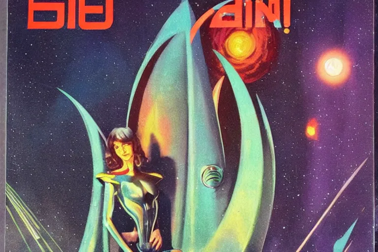 Prompt: 1979 OMNI Magazine Cover of a lady elf. in cyberpunk style by Vincent Di Fate