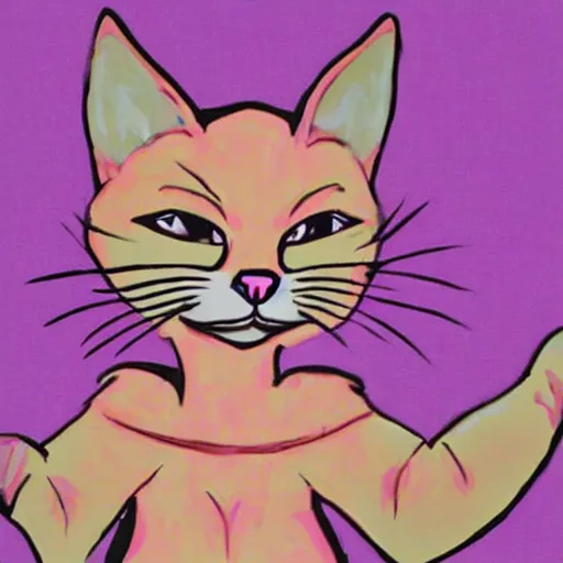 Image similar to pink anthropomorphic cat