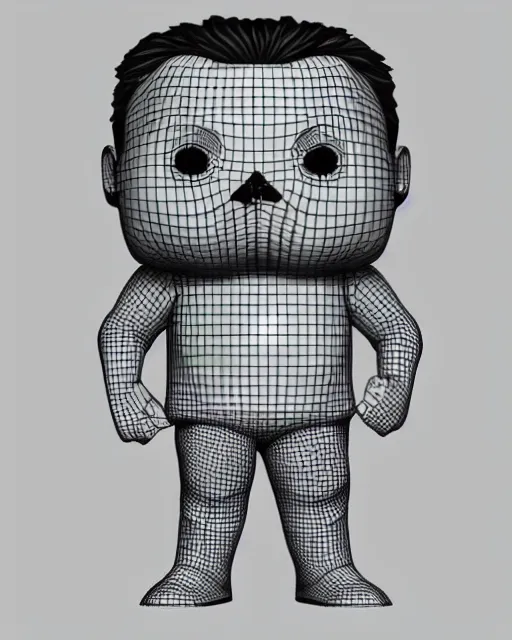 Image similar to full body 3d render of James Corden as a funko pop, studio lighting, white background, blender, trending on artstation, 8k, highly detailed , intricate details