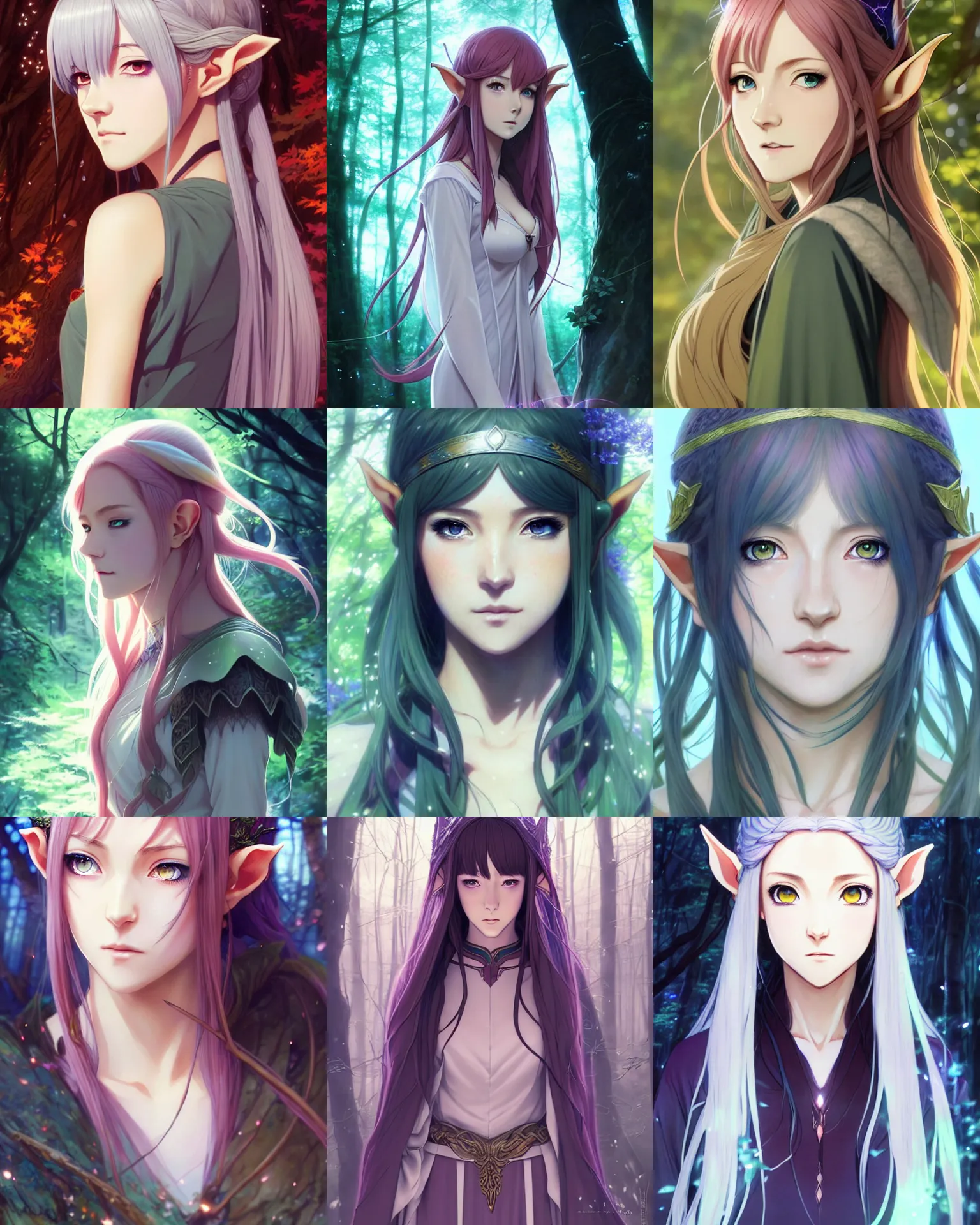 Prompt: A beautiful young elven druid || very anime, full-body portrait, official character art, fine-face, pretty face, detailed clothing, realistic shaded Perfect face, fine details. Anime. realistic shaded lighting poster by Ilya Kuvshinov katsuhiro otomo ghost-in-the-shell, magali villeneuve, artgerm, Jeremy Lipkin and Michael Garmash and Rob Rey