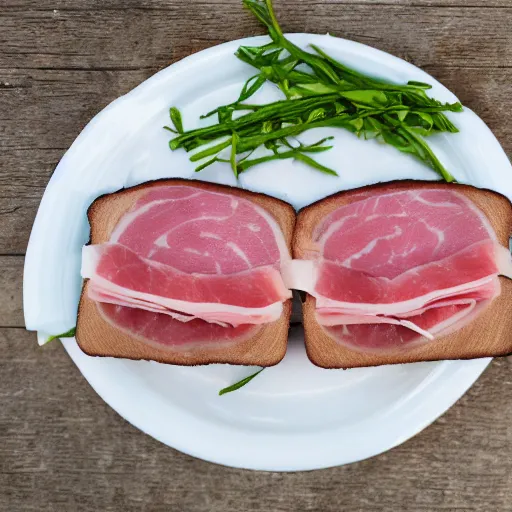 Image similar to seal and ham meat sandwich