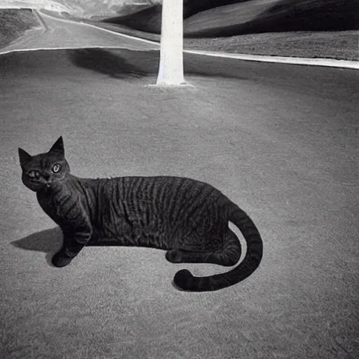 Prompt: cat by storm thorgerson