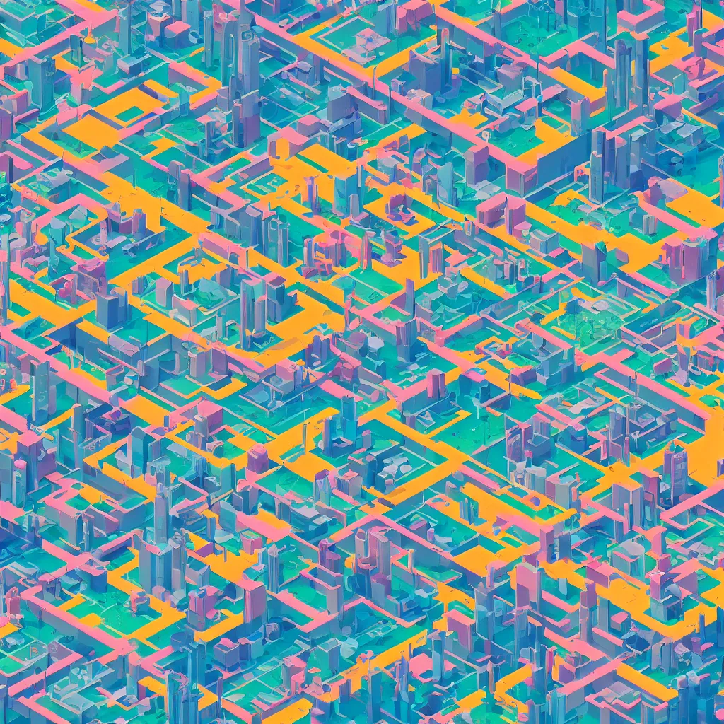 Image similar to isometric view of a utopian city by james gilleard, textured, detailed, beautiful, 8 k wallpaper