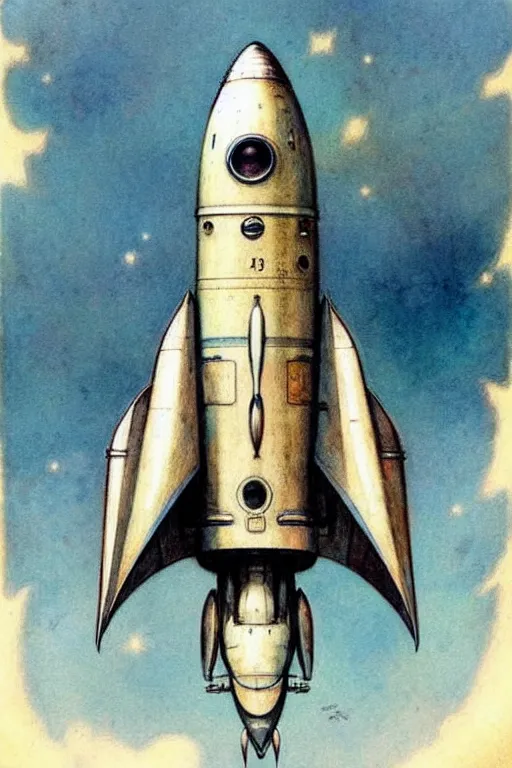 Image similar to (((((1950s rocketship . muted colors.))))) by Jean-Baptiste Monge !!!!!!!!!!!!!!!!!!!!!!!!!!!