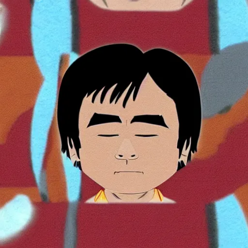 Image similar to jackie chan, in the style of south park