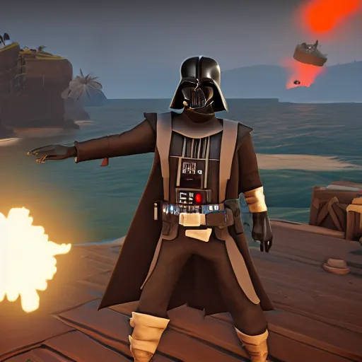 Image similar to darth vader carry athenas chest from sea of thieves game