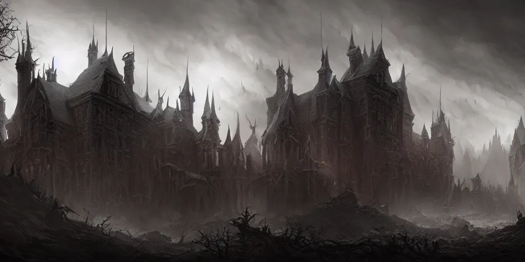 dark fantasy landscape art