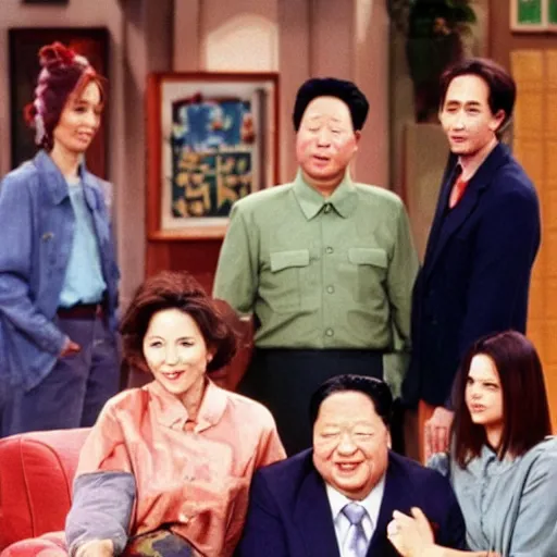 Image similar to A still of Mao Zedong in the 1990s sitcom Friends