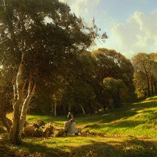 Image similar to The Shire, oil on canvas by Ivan Kramskoi