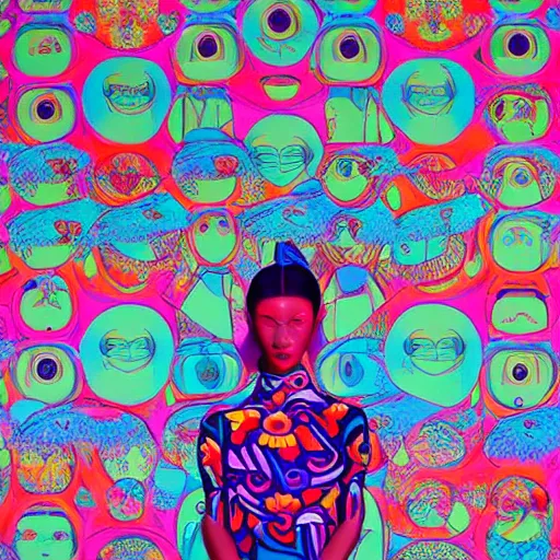 Image similar to modern sculpture visionary art color and shapes by tristan eaton and james jean, chiho aoshima color scheme