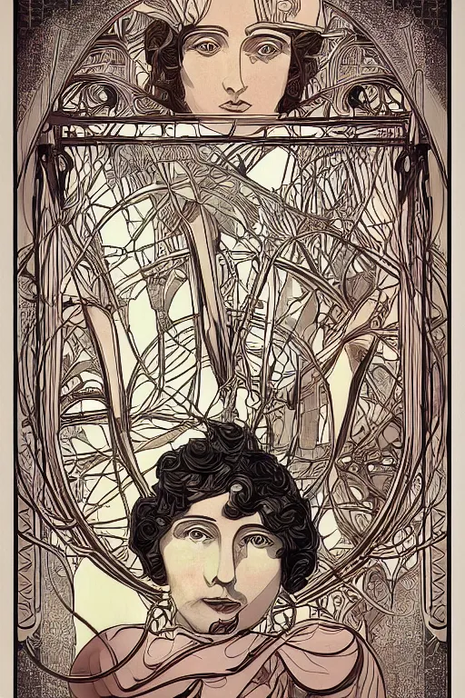 Image similar to Ship of Theseus, completely new, in art nouveau style, digital art, hyperrealistic