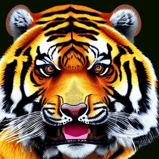 Image similar to Tiger Bear hybrid, digital art