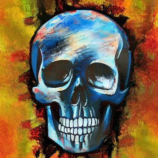 Prompt: skull cake abstract impressionism style fine painting