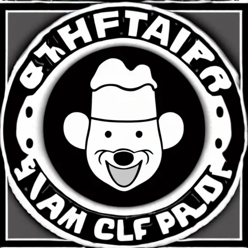 Prompt: chef platypus, logo style, black and white