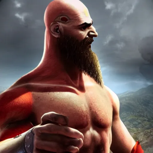 Image similar to kratos wearing agent 47 suit holding 2 desert eagle