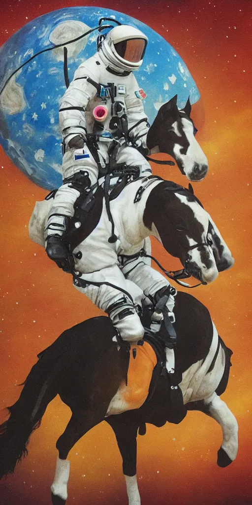 Image similar to astronaut riding horse, upside down