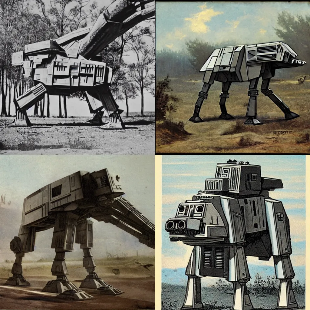 Prompt: At AT-AT from Star Wars, during the American Civil War