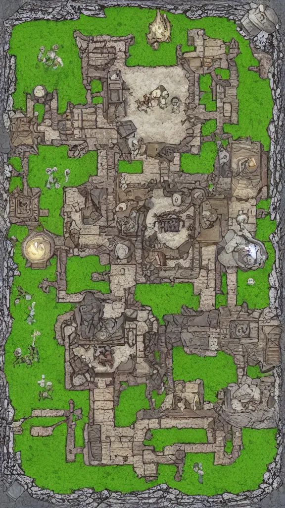 Image similar to dnd roll20 fantasy inside of a castle battle map, rpg, tabletop role playing game, d&d, trending on artstation