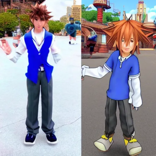 Prompt: jerry seinfeld sora cosplay, kingdom hearts