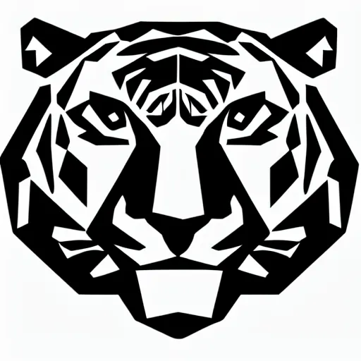 Prompt: tiger in simple polygon shapes, no detail
