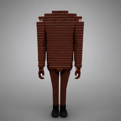 Image similar to 3d model of a person with brick texture, unreal engine