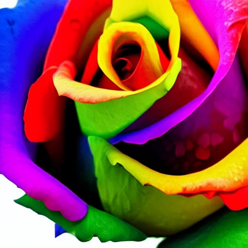 Image similar to a high quality photo of rainbow rose, 8k, photorealism, professional