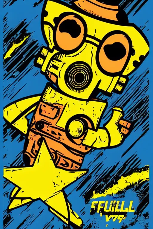 Image similar to fallout 7 6 retro futurist illustration art by butcher billy, sticker, colorful, illustration, highly detailed, simple, smooth and clean vector curves, no jagged lines, vector art, smooth andy warhol style