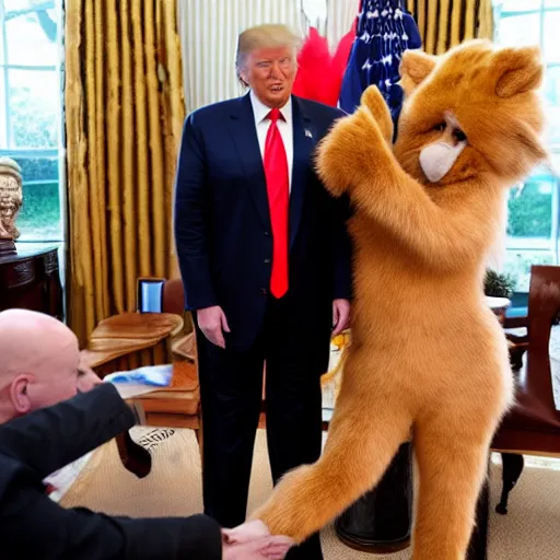 Prompt: Donald trump meets a furry