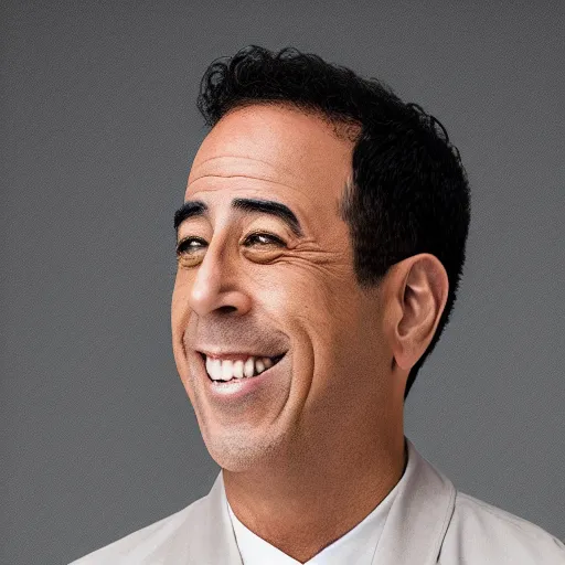 Image similar to Colored portrait photograph of asian Jerry Seinfeld. 8k resolution. Time magazine. Studio lightning. Serious!