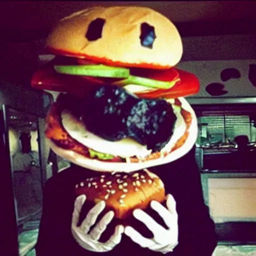 Prompt: “the hamburglar on the run for a hamburger theft”