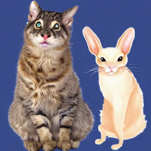 Image similar to chimera of cat and rabbit and ferret