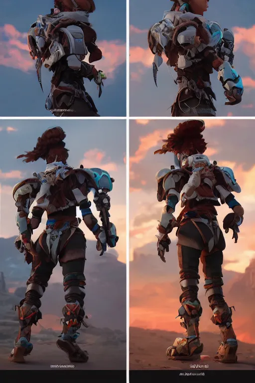 Image similar to combination suit armor aloy horizon forbidden west horizon zero dawn robot ninja mask helmet backpack tribal, aesthetic octane render, 8 k hd resolution, by ilya kuvshinov and cushart krentz and gilleard james radiating a glowing aura cgi rtx 2 0 2 2