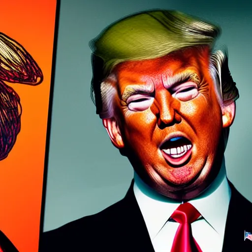 Image similar to Donald Trump in the style of Dragon Ball Z