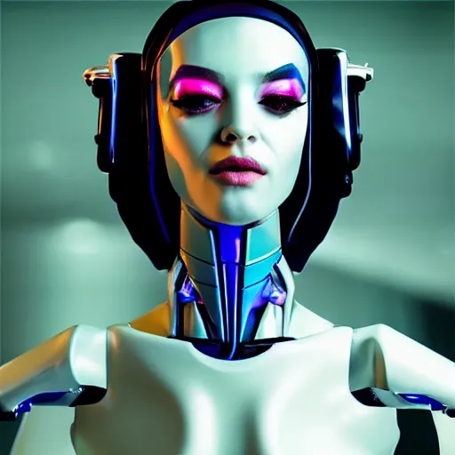 Prompt: “photo portrait of the most beautiful alien robot elf girl in the world. I can’t believe how she’s beautiful. She is in gorgeous haut couture dresses. Cyberpunk. Synthwave. 8K. Hyperdatailed portrait”