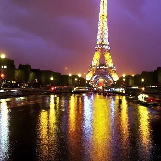 Prompt: Paris at night under the rain