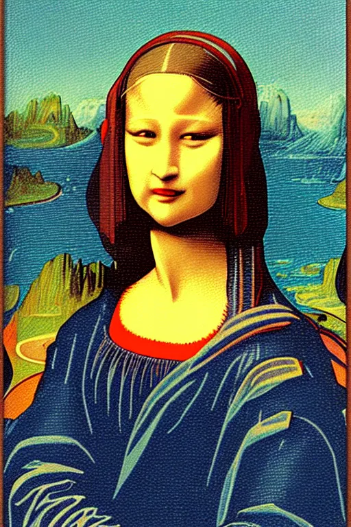 Prompt: portrait of rei ayanami in the style of the mona lisa painting