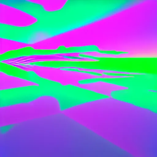 Image similar to vaporwave background with beautiful reflections, 8k, photorealistic, neon colors, vivid colors