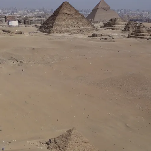 Prompt: how the great pyramids of egypt were first constructed 4 k 8 k hd real