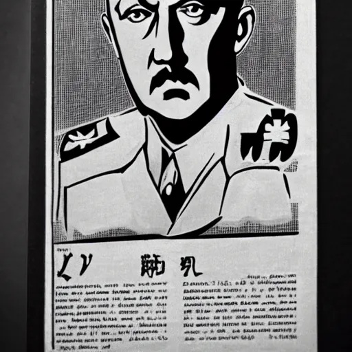 Image similar to hitler, detailed manga panel